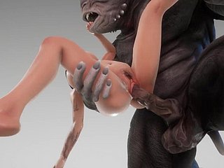 Śliczne koleżanki z potworami Big Cock Subhuman 3D porno Wild Life