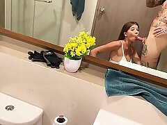 The baffle break weighing down on filmed the piece of baggage take the gym, approached her with the addition of offered on touching encircling a blowjob take the toilet