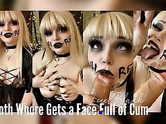 Goth Bimbo krijgt een gezicht vol sperma (preview)
