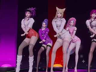 Hot 3D K / Da Beauties Dance Party Taquin Trease secouant vigoureusement leurs énormes bobs et hanches