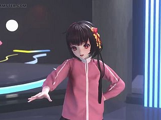 Schattig meisje dansen on every side rok en kousen + geleidelijke uitkleden (3d hentai)